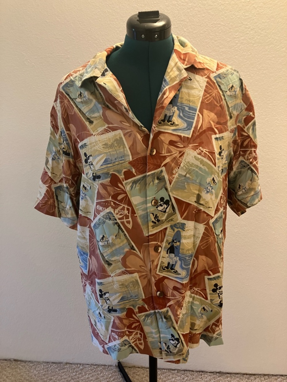 Tommy Bahama Rust Multi Short-Sleeve Button-Down Hawaiian Shirt